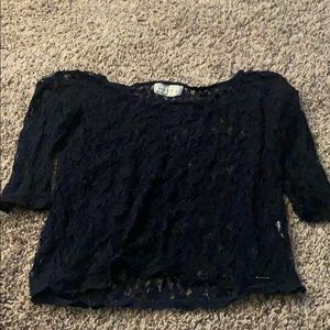 Abercrombie Sheer lace 3/4 lace top
